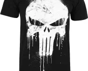 T-Shirt Marvel Comics Punisher de couleur Noire